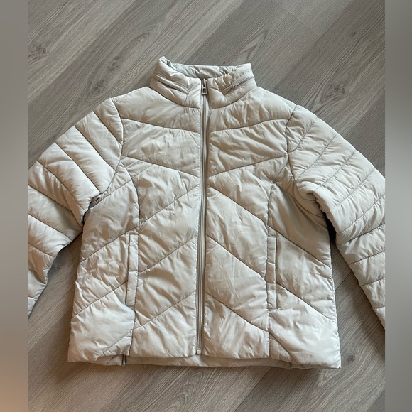 Mavi Light Gray Quilted Puffer Jacket - Size Large - Picture 2 of 10